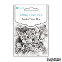 Пайетки круглые 9 мм, 10 г, цвет хром, TM dpCraft (Dalprint) - ScrapUA.com