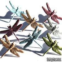 Набор брадсов Eyelet Outlet - Dragonfly Brads - Metallic, 12 шт