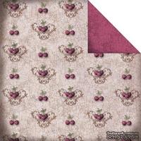 Лист двусторонней скрапбумаги Fabscraps - High Tea Double-Sided Paper - Cherries/Cream & Red, 30х30 см