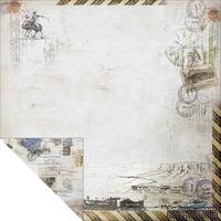 Лист двусторонней скрапбумаги Fabscraps - Romantic Travel Double-Sided Paper - Travel Large 2, 30х30 см