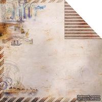 Лист двусторонней скрапбумаги Fabscraps - Romantic Travel Double-Sided Paper - Travel Time 1, 30х30 см