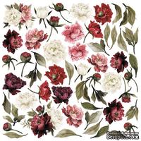 Лист с картинками для вырезания Peony passion 30,5х30,5 см, ТМ Фабрика Декора (01110F)