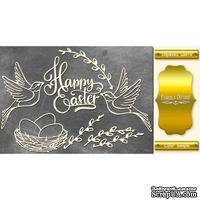 Набор чипбордов Happy Easter 495, цвет золото, ТМ Фабрика Декора - ScrapUA.com