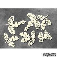 Набор чипбордов Winter botanical diary 756, 10х15 см, цвет молочный, ТМ Фабрика Декора