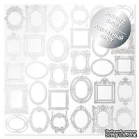 Ацетатный лист с фольгированием Silver Frames 30,5х30,5 см, ТМ Фабрика Декора - ScrapUA.com