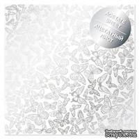 Ацетатный лист с фольгированием Silver Butterflies 30,5х30,5 см, ТМ Фабрика Декора - ScrapUA.com