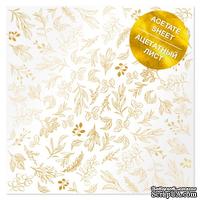Ацетатный лист с фольгированием Golden Branches 30,5х30,5 см, ТМ Фабрика Декора - ScrapUA.com