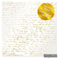 Ацетатный лист с фольгированием Golden Text 30,5х30,5 см, ТМ Фабрика Декора - ScrapUA.com