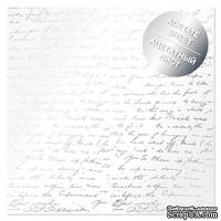 Ацетатный лист с фольгированием Silver Text 30,5х30,5 см, ТМ Фабрика Декора - ScrapUA.com