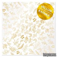 Лист кальки (веллум) с фольгированием Golden Branches 30,5х30,5 см, ТМ Фабрика Декора - ScrapUA.com