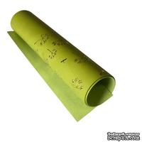 Отрез кожзама с тиснением  золотой фольгой Golden Dill Avocado, 50см х 25см, ТМ Фабрика Декора