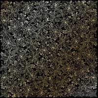Лист односторонней бумаги с фольгированием Golden Poinsettia Black, ТМ Fabrika Decoru