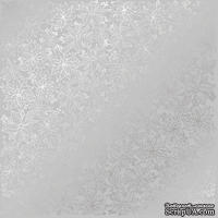 Лист односторонней бумаги с фольгированием Silver Poinsettia Gray, ТМ Fabrika Decoru - ScrapUA.com