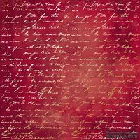 Аркуш одностороннього паперу з фольгуванням, дизайн Golden Text Burgundy aquarelle, 30,5см х 30,5см, ТМ Фабрика Декору - ScrapUA.com