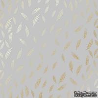 Лист односторонней бумаги с фольгированием Golden Feather Gray, ТМ Фабрика Декора