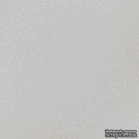 Лист односторонней бумаги с фольгированием Golden Mini Drops Gray, ТМ Фабрика Декора