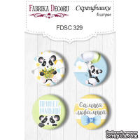 Скрапфишки 4шт. Набор 329, My little panda boy, ТМ Фабрика Декору - ScrapUA.com