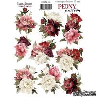 Набор наклеек (стикеров) 10 шт Peony passion 220, ТМ Фабрика Декора - ScrapUA.com