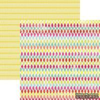 Лист скрапбумаги My Mind&#039;s Eye Rainbow Harlequin, 30х30 см, двусторонняя - ScrapUA.com