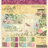 Набор скрапбумаги Graphic 45 - Bloom 8x8 Pad, 20х20 см, 24 листа