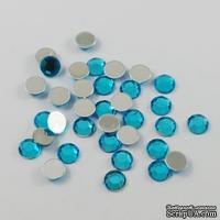 Акриловые половинки кристаллов DeepSkyBlue, 4x1~2мм, цвет аквамарин, 20 шт. - ScrapUA.com