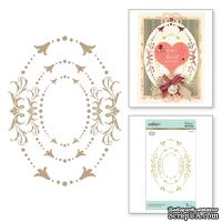 Пластины для фольгирования от Spellbinders - Imperial Adorned Ovals Glimmer Hot Foil Plate Royal Flourish by Becca Feeken