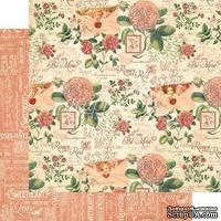 ЦЕНА СНИЖЕНА! Лист бумаги Graphic 45 - Time to Flourish - February Flourish, размер 30х30 см, двусторонняя