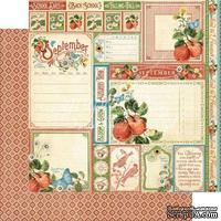 ЦЕНА СНИЖЕНА! Лист бумаги Graphic 45 - Time to Flourish - September Cut Apart, размер 30х30 см, двусторонняя