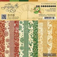 Набор скрапбумаги Graphic 45 - St Nicholas - Patterns and Solids Pad, 15х15 см, двусторонняя, 12 листов