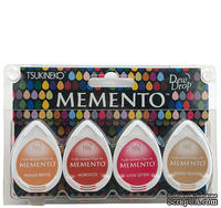 Набор чернил для штампинга Tsukineko - Memento Dew Drops - Golden Sunset, 4 штуки