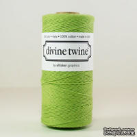 Хлопковый шнур от Divine Twine - Green Solid, 1 мм, цвет зеленый, 1м - ScrapUA.com