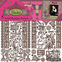 Набор наклеек-высечек HOTP - Artful Boutique Dazzles, размер 30х30 см, 134 шт., цвет черный.
