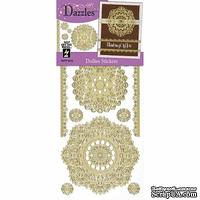 Набор наклеек-высечек HOTP - Dazzles Doilies Pearl, размер 10х23 см, 14 шт., цвет золото.