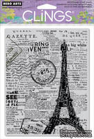Резиновый штамп Hero Arts - Newspaper Eiffel Tower, c оснасткой