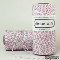 Хлопковый шнур от Divine Twine - Purple Plum, 1 мм, цвет фиолетовый/белый, 1м - ScrapUA.com