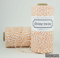 Хлопковый шнур от Divine Twine - Orange, 1 мм, цвет оранжевый/белый, 1м - ScrapUA.com