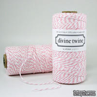 Хлопковый шнур от Divine Twine - Cotton Candy Pink, 1 мм, цвет розовый/белый, 1м - ScrapUA.com