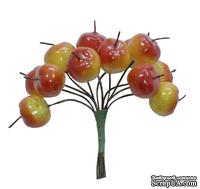 Яблочки желто-красные от Scrapberry's, 12 шт