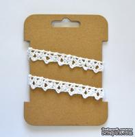 Кружевная лента хлопковая от ScrapBerry's, белая. Размеры:  1,5 см х 2м.