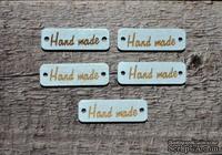 Деревянные бирочки Hand Made, прямоугольные, 30х10 мм, 5 шт. - ScrapUA.com