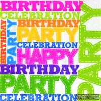 Салфетка для декупажа "Birthday Party", 6 цветов, размер: 33х33 см