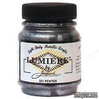 Акриловая краска Jacquard® Lumiere® Metallic Acrylic Paint - Pewter - 70 мл, цвет олово - ScrapUA.com