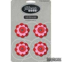 Набор цветов из фетра Jillibean Soup - Felt Blossoms - Red - ScrapUA.com