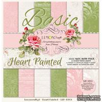 Набор скрапбумаги LemonCraft - Heart Painted Basic, фоновые дизайны, 30х30 см, с бонусом