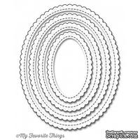 Лезвие My Favorite Things - Die-namics Stitched Mini Scallop Oval STAX, 4 шт.