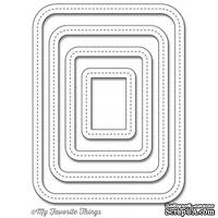 Лезвие My Favorite Things - Die-namics Single Stitch Line Rounded Rectangle Frames, 4 шт.