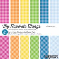 Набор бумаги My Favorite Things - Farm Fresh Gingham Paper Pack, размер 15х15 см, 24 листа. - ScrapUA.com