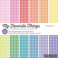 Набор бумаги My Favorite Things - Tiny Check Brights Paper Pack, размер 15х15 см, 24 листа. - ScrapUA.com