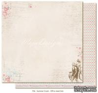 Двусторонний лист бумаги для скрапбукинга от Maja Design - Summer Crush - Off to meet him, 30x30 см