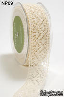 Лента от May Arts - Crochet Ribbon, цвет бежевый, 3,8 см, 90 см